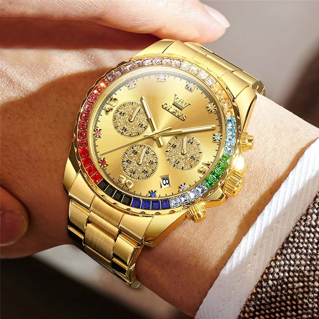 Reloj Olves Chrono Gold Rainbow