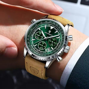 Reloj Poedagar Chrono Leather Green (43mm)