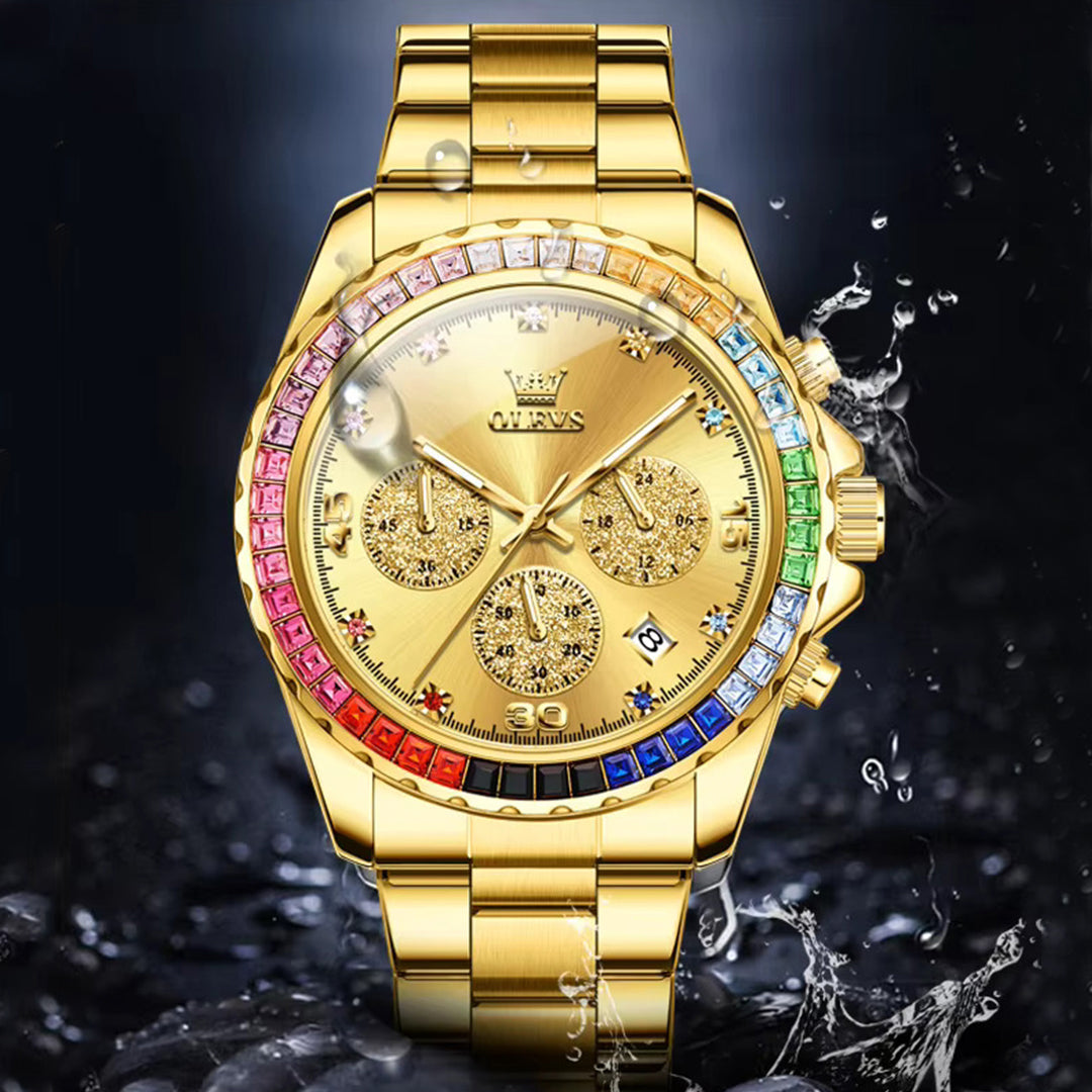 Reloj Olves Chrono Gold Rainbow