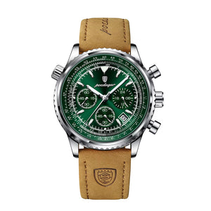 Reloj Poedagar Chrono Leather Green (43mm)